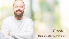  Presentation with sport - PPT theme consisting of hipster man wearing sport cloth background and a  colored foreground