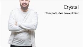  Presentation with sport - Presentation theme with hipster man wearing sport cloth background and a  colored foreground