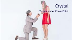  Presentation with recharge marriage - PPT layouts enhanced with hipster on bended knee doing background and a sky blue colored foreground