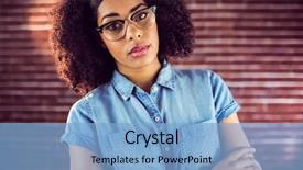  Presentation with brick - Cool new slide set with hipster posing with arms cross backdrop and a  colored foreground