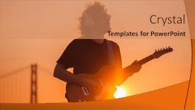  Presentation with black light - Slides featuring hipster-street-musician-in-black and a coral colored foreground