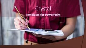  Presentation with bakground - Amazing presentation having hipster-takes-notes backdrop and a violet colored foreground