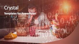  Presentation with stop violence against women - Beautiful PPT theme featuring hipster with stacks of books backdrop and a tawny brown colored foreground