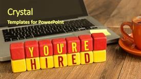  Presentation with labor - Beautiful PPT layouts featuring you're hired written backdrop and a tawny brown colored foreground