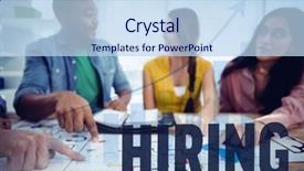  Presentation with hiring - Colorful PPT theme enhanced with hiring against blue data backdrop and a sky blue colored foreground