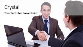  Presentation with human resources - Slides with hiring human resources - young business men reaching background and a white colored foreground