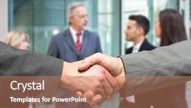  Presentation with people talking - Amazing presentation theme having hiring new employees - business handshake business people talking backdrop and a coral colored foreground