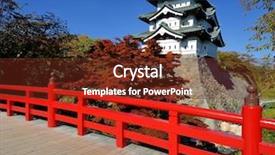  Presentation with japan castle - Presentation enhanced with hirosaki castle in hirosaki japan the castle dates from 1611 and was the seat of the tsugaru clan background and a tawny brown colored foreground