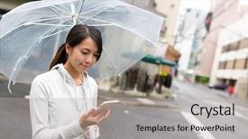  Presentation with umbrella - Presentation having hiroshima day - woman holding umbrella and using background and a light gray colored foreground