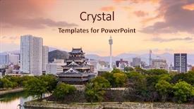  Presentation with hiroshima - Theme with hiroshima japan cityscape background and a lemonade colored foreground