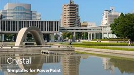  Presentation with legacy - Colorful theme enhanced with hiroshima-japan-july-15-peace backdrop and a violet colored foreground