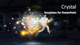  Presentation with active life - Colorful presentation theme enhanced with his active position in life mixed media backdrop and a black colored foreground