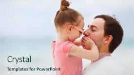  Presentation with daughter - Colorful presentation theme enhanced with his adorable little daughter backdrop and a sky blue colored foreground