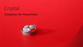 Presentation with gold diamond - PPT theme with his-and-hers-wedding-rings background and a red colored foreground