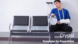  Presentation with pain management - PPT theme consisting of his appointment in hospital background and a dark gray colored foreground