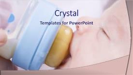  Presentation with baby milk - PPT theme enhanced with his baby with a milk background and a sky blue colored foreground