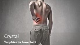  Presentation with back pain - Colorful PPT theme enhanced with his back for the pain backdrop and a gray colored foreground