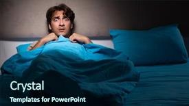  Presentation with bed - Cool new PPT theme with his bed having nightmare backdrop and a navy blue colored foreground