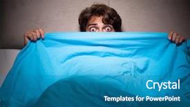  Presentation with bed - PPT layouts featuring his bed having nightmare background and a teal colored foreground