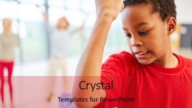  Presentation with physical education - Audience pleasing presentation theme consisting of his biceps in elementary school backdrop and a crimson colored foreground