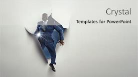  Presentation with breakthrough - Colorful slide deck enhanced with his breakthrough to success mixed backdrop and a light gray colored foreground