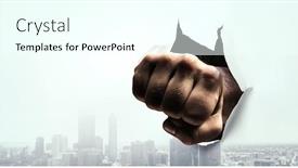  Presentation with breakthrough - Presentation theme consisting of his-breakthrough-to-success-mixed background and a cool aqua colored foreground