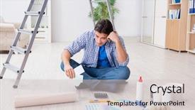  Presentation with budget actual - Theme with his budget in refurbishment project background and a lemonade colored foreground