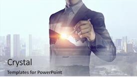  Presentation with business growth - PPT theme consisting of his business growth and progress background and a  colored foreground