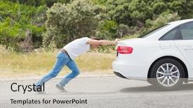  Presentation with road - Slide deck having his car at the side background and a  colored foreground