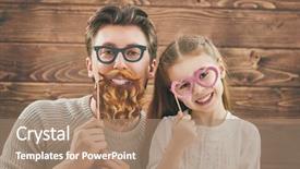  Presentation with daughter - Theme consisting of his child daughter girl background and a coral colored foreground