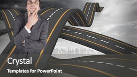  Presentation with lean management thinking - Presentation design featuring his chin against bumpy road background and a dark gray colored foreground