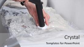  Presentation with clothes - Colorful slides enhanced with his clothes in the vacuum backdrop and a light gray colored foreground