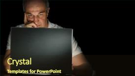  Presentation with late - Amazing slides having his computer late at night backdrop and a wine colored foreground