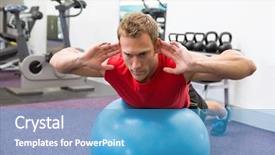  Presentation with gym ball - Presentation enhanced with his core on exercise ball background and a teal colored foreground