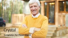  Presentation with hair - Presentation theme enhanced with his country house or cottage background and a  colored foreground