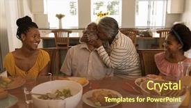  Presentation with african american women in computer - Amazing slide deck having his daughter and his grand backdrop and a tawny brown colored foreground