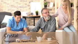  Presentation with caregiver - Beautiful theme featuring his daughter at home backdrop and a coral colored foreground
