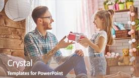  Presentation with happy holiday - Amazing slide deck having his daughter child girl backdrop and a coral colored foreground