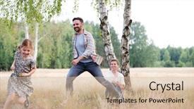  Presentation with woods - PPT theme enhanced with his daughter in the woods background and a soft green colored foreground