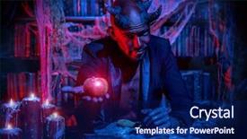  Presentation with bad apple - PPT theme featuring his den with an apple background and a navy blue colored foreground