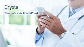  Presentation with medical desk - Audience pleasing PPT theme consisting of his desk and text backdrop and a sky blue colored foreground