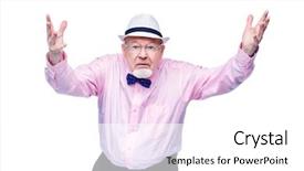  Presentation with werry old man and gis music - Amazing theme having his dissatisfaction social protection rights backdrop and a white colored foreground