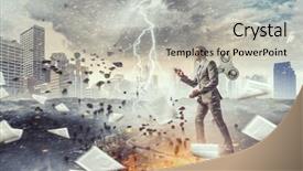  Presentation with power media - Slide deck enhanced with his energy and power are background and a  colored foreground