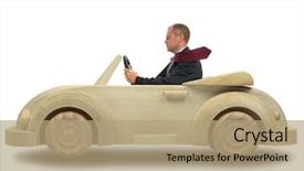  Presentation with environmentally friendly - Amazing PPT theme having his environmentally friendly wooden car backdrop and a coral colored foreground