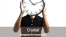  Presentation with clock face - Colorful slides enhanced with his face with a clock backdrop and a tawny brown colored foreground