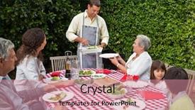  Presentation with man relaxing on massage table - Presentation theme having his family at the table background and a  colored foreground