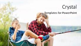  Presentation with fishing net - Cool new presentation with his father fishing in lake backdrop and a pink colored foreground