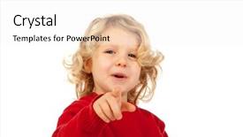  Presentation with special education cute kid - Audience pleasing PPT layouts consisting of his finger isolated on white backdrop and a white colored foreground