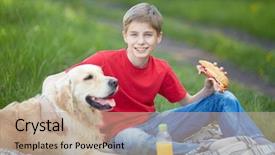  Presentation with alcohol cute - Slide set having his fluffy friend having picnic background and a coral colored foreground