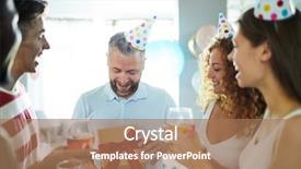  Presentation with happy birthday 70 - Presentation design featuring his friends during their toast background and a coral colored foreground